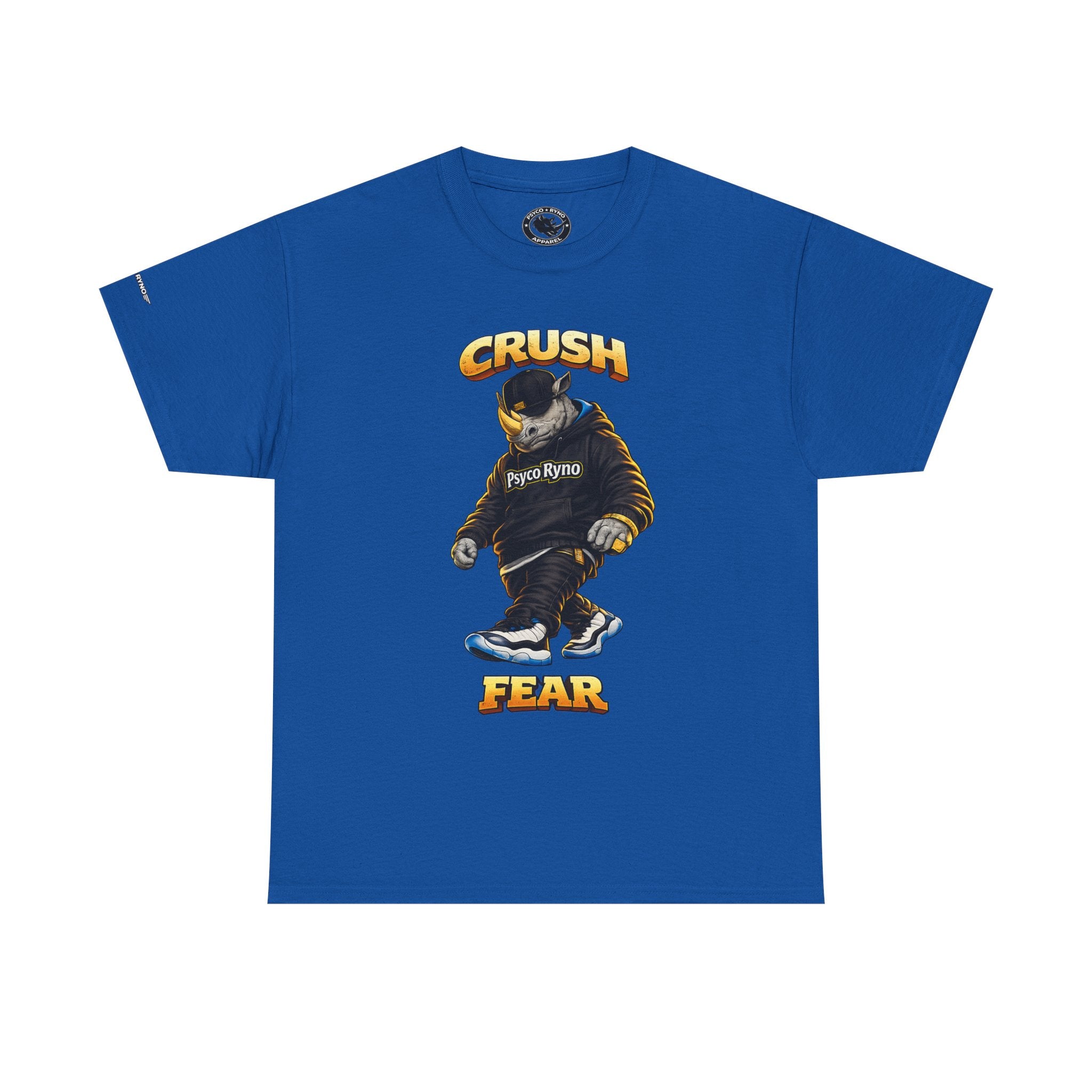 Crush Fear Rhinoceros Tee | Psycho Ryno Apparel, Bold Graphic Shirt