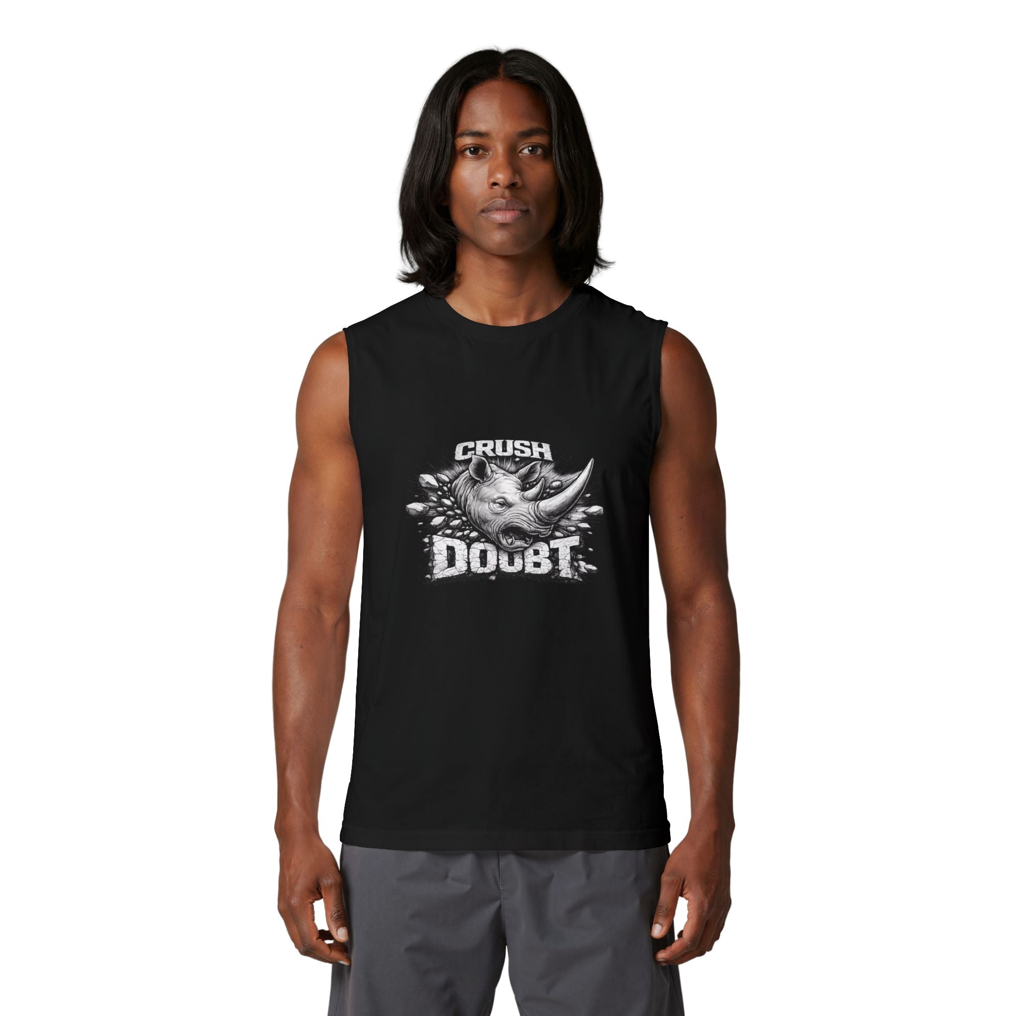 Crush Doubt Muscle Tank — Psyco Ryno Graphic Workout Tank Top