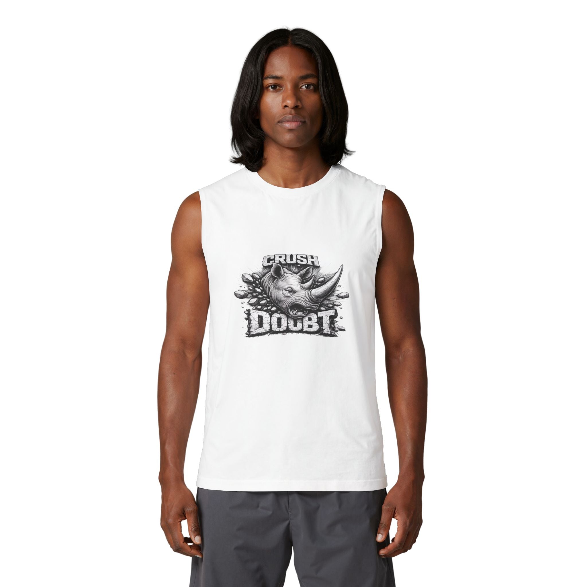 Crush Doubt Muscle Tank — Psyco Ryno Graphic Workout Tank Top