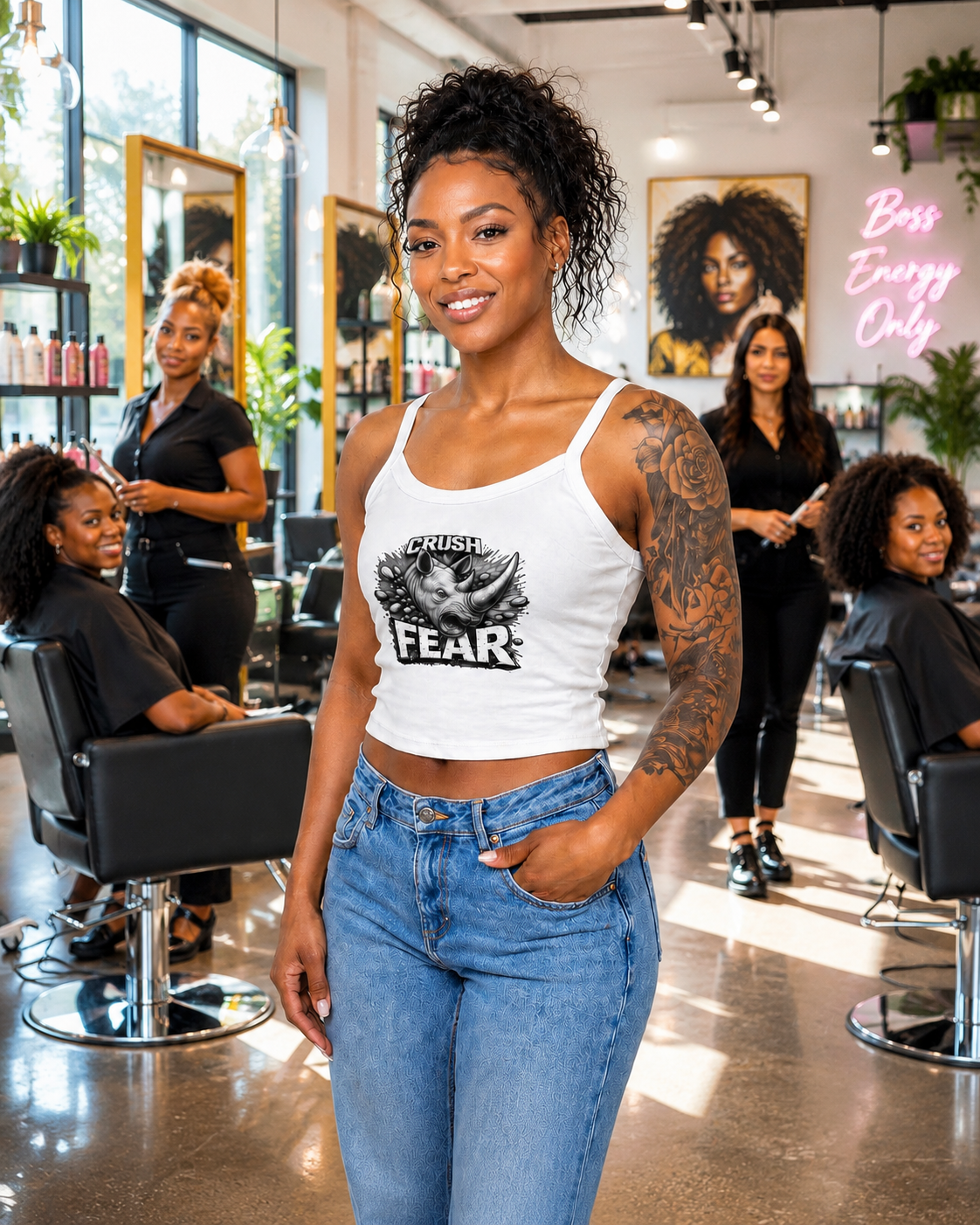 Crush Fear Tank — Women’s Spaghetti Strap Crop Top