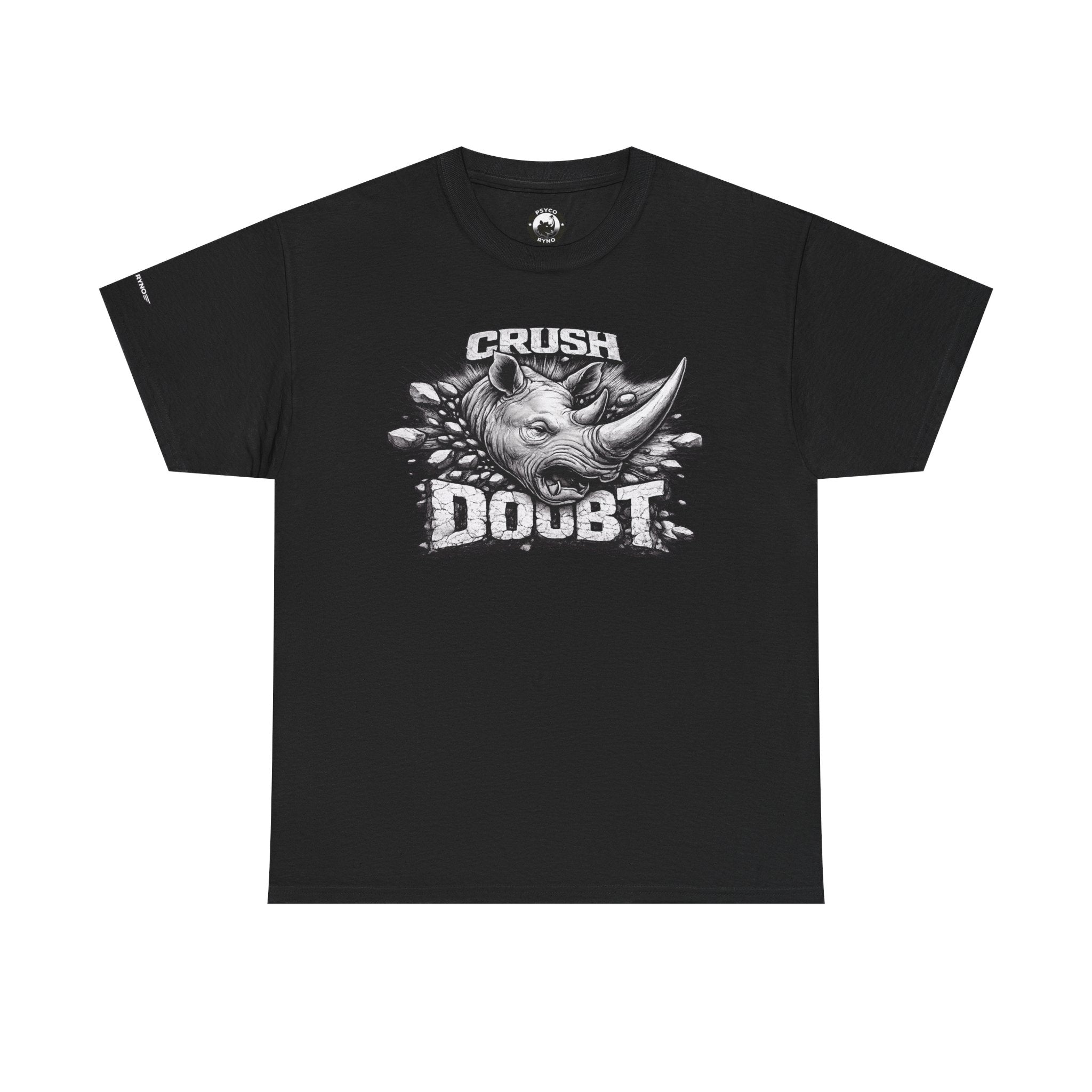Crush Doubt Rhinoceros Tee | Psycho Ryno Apparel, Bold Graphic Shirt